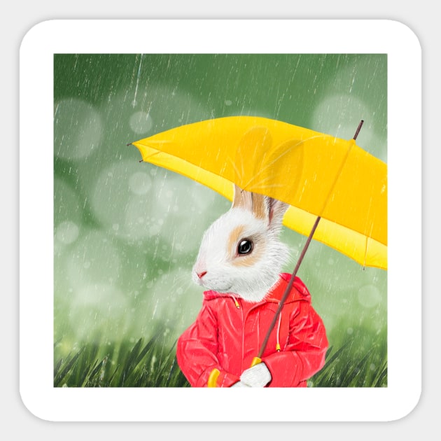 It's raining, little bunny Sticker by Sparafuori